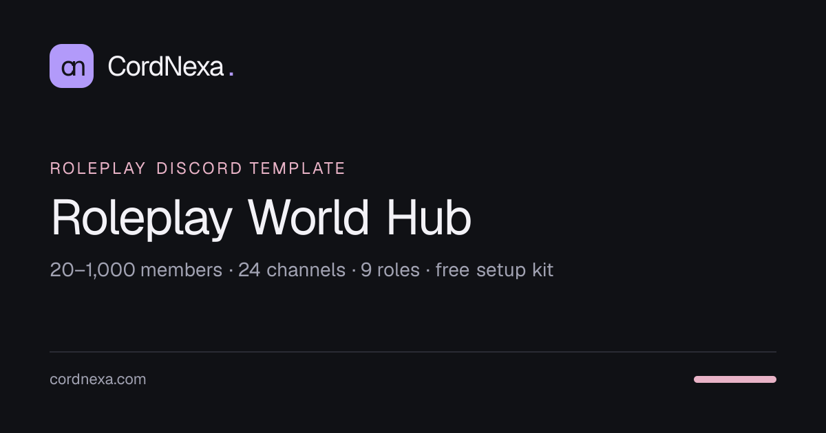 Roleplay Discord Server Template — World Hub | CordNexa